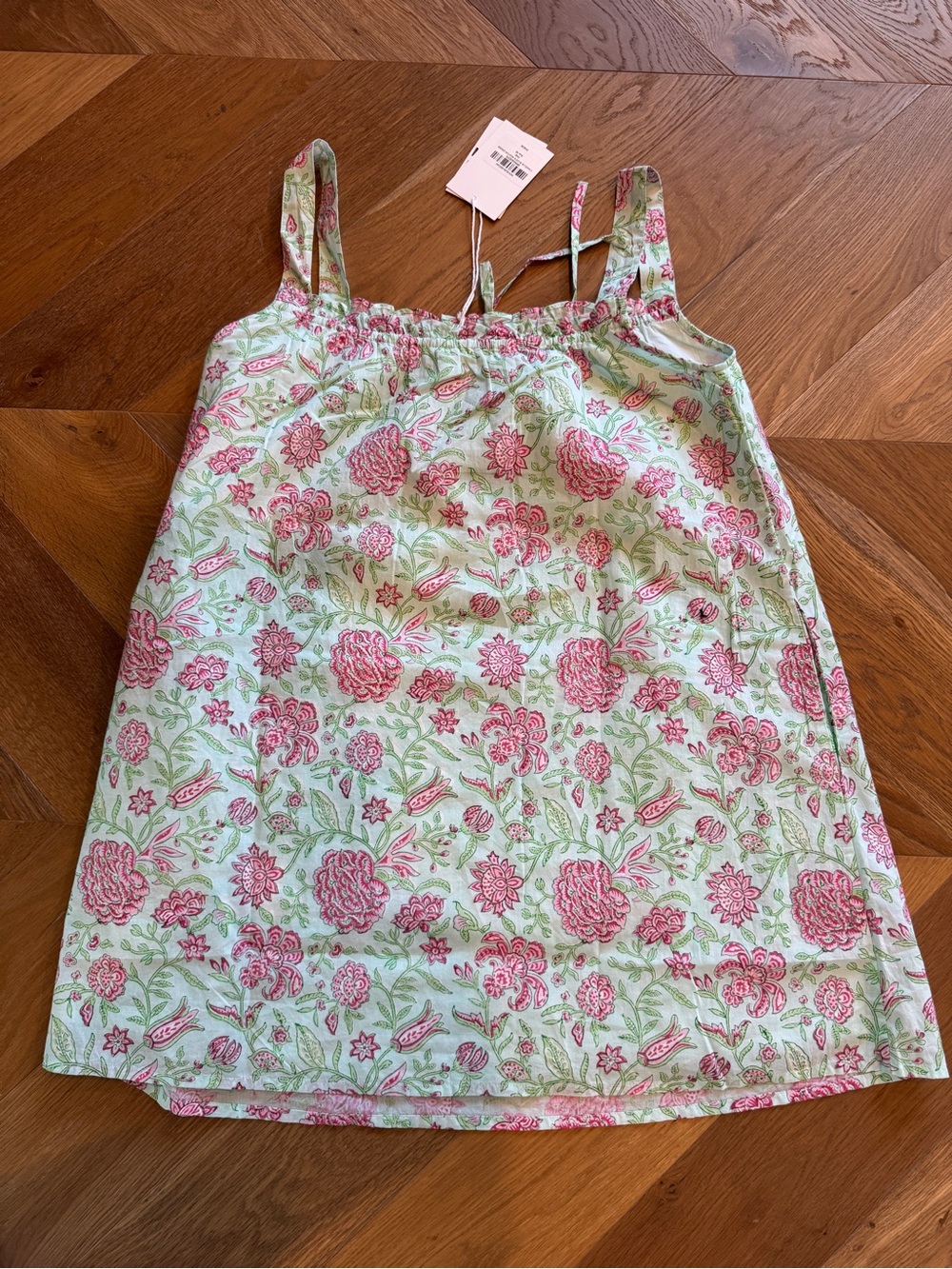 Roller Rabbit Mint Dress with Pink Floral Print - Picture 2 of 3